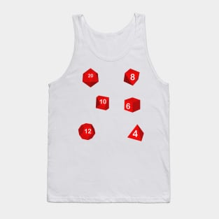 D20, D10, D12, D6,  D4 Dungeons and Dragon Dice Tank Top